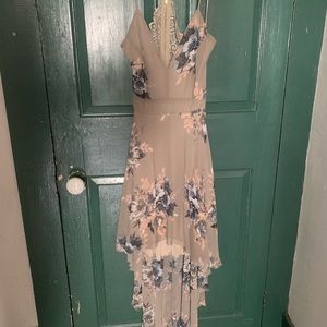 Windsor high-low chiffon dress with lace back